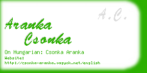 aranka csonka business card